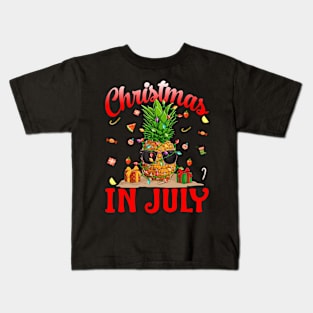 Christmas In July Pineapple Summer Kids T-Shirt